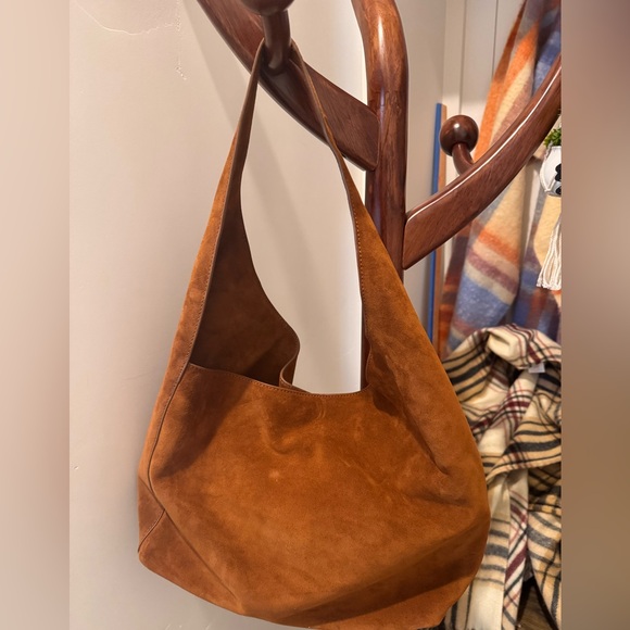 Quince Italian Suede Slouchy Shoulder Bag Brown NEW In Dust Bag Size Medium - Picture 9 of 11